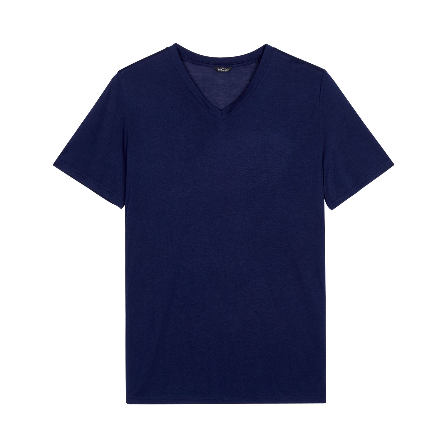 Мужская рубашка HOM Short Sleeve V-Neck, цвет: Тёмно-синий — фото 3