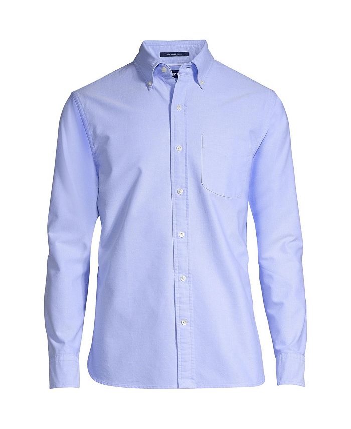 Lands' End Big & Tall Traditional Fit Sail Rigger Oxford Shirt - Macy's