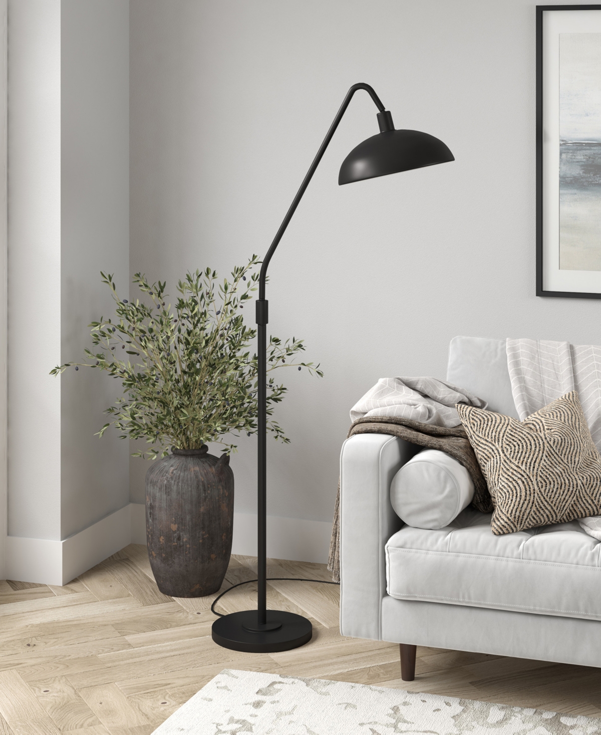 Shop Hudson & Canal Krouse 66.25" Tall Floor Lamp With Metal Shade In Blackened Bronze