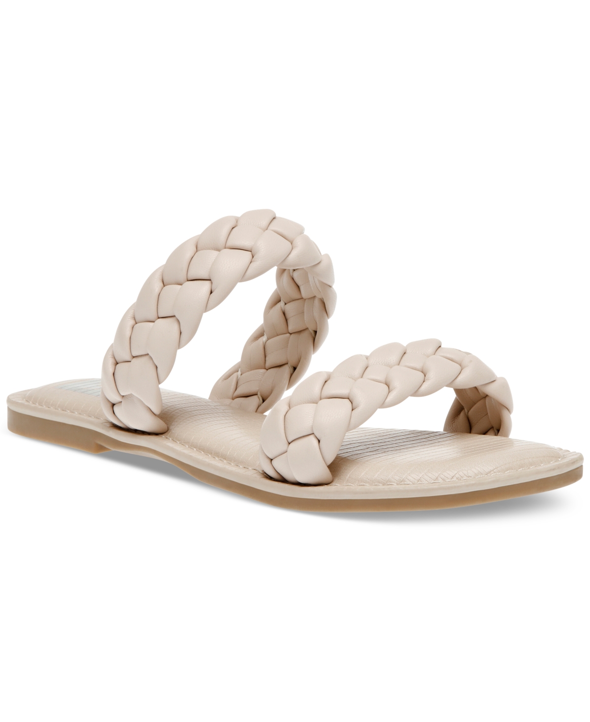 Women's Jocee Double Band Braided Slide Flat Sandals - Rose Gold