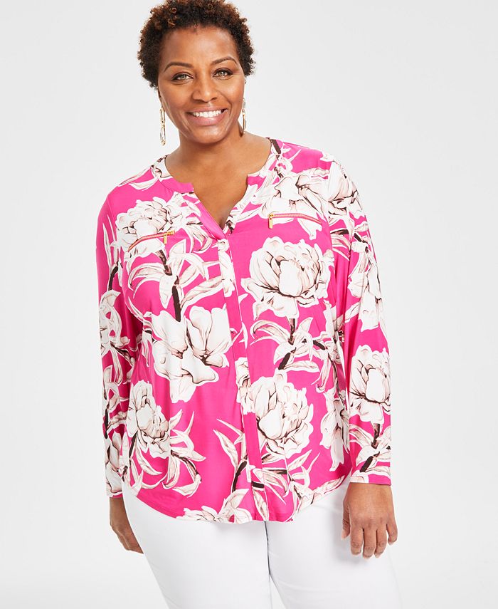 Calvin Klein Plus Size Logo-Print Shirt - Macy's