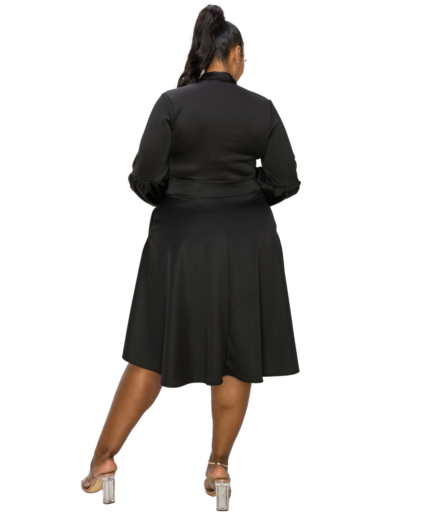 Женское платье L I V D Plus Size Bekah Flare Pocket, цвет: Чёрный — фото 3