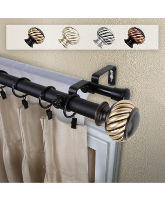 Rod Desyne - Baldir Double Curtain Rod 1" OD 66-120 inch - Black