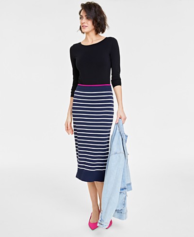 SPANX Women's Distressed Denim Skirt - Macy's