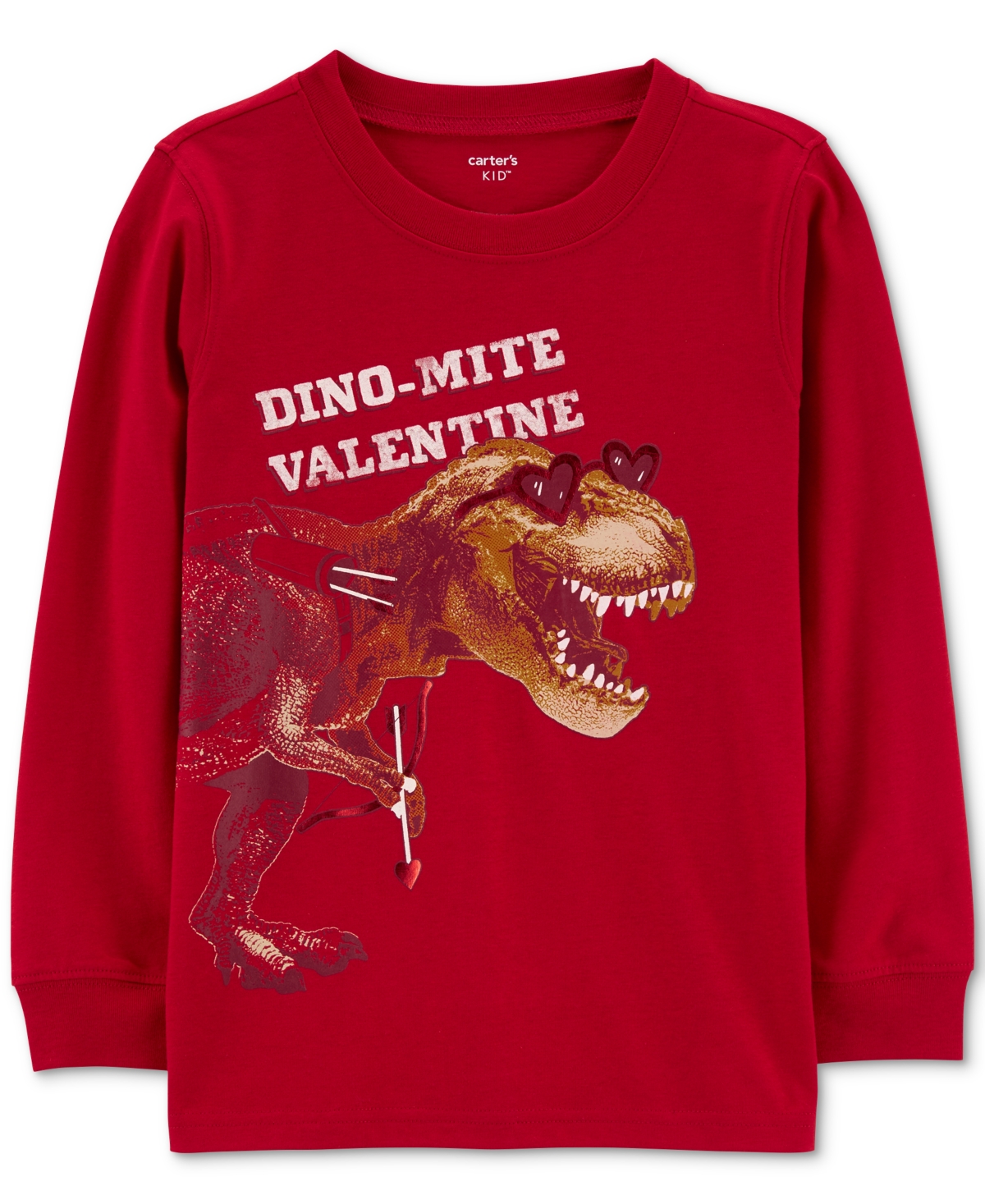 Carter's Kids' Big Boys Dino-mite Valentine Graphic T-shirt In Red