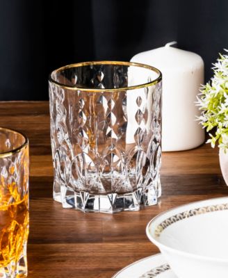 Marilyn Gold-Tone Double Old Fashion (DOF) Tumblers, Set of 4
