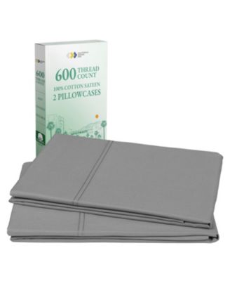 Crisp and Cool Standard/Queen Pillow Cases Set of 2 – Luxuriously Soft Hotel Quality 600 Thread Count, 100% Cotton Sateen,