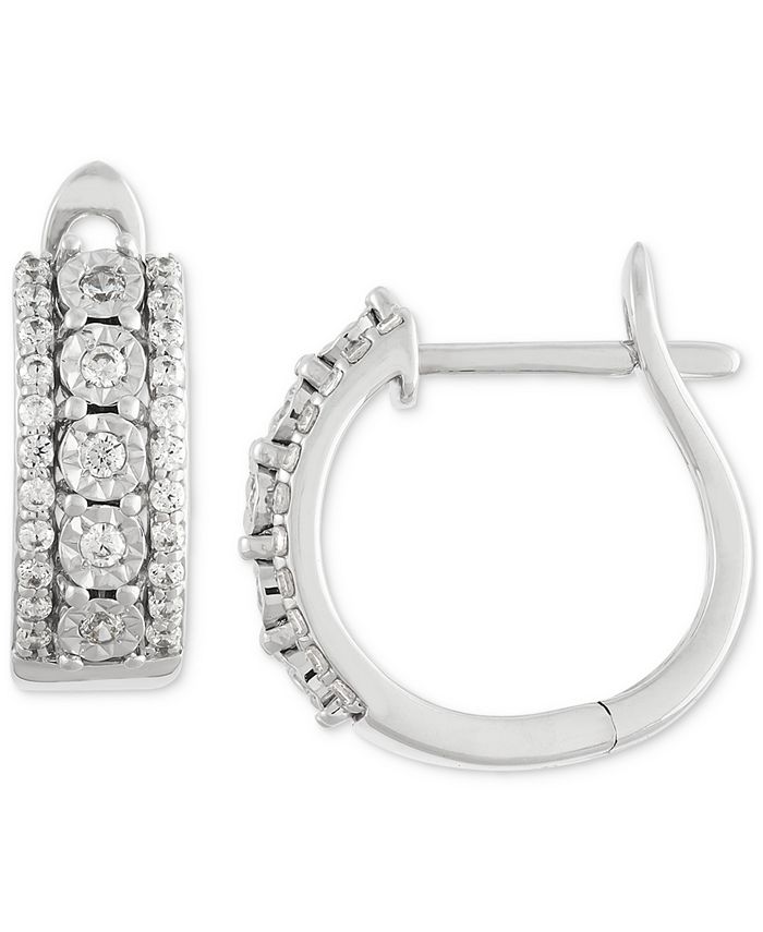 Forever Grown Diamonds Lab Grown Diamond Huggie Hoop Earrings (1/3 ct ...