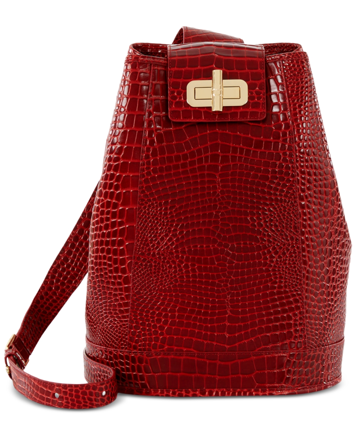 Brahmin Maddie Glissandro Embossed Leather Backpack In Red