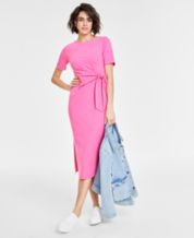 Calvin Klein Women's V-Neck Sleeveless Tie Waist Mini Flare Dress Pink -  Shop Linda's Stuff