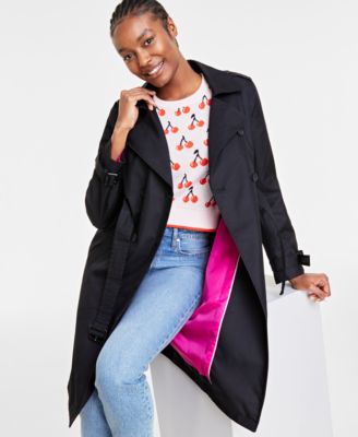 On 34th Women's Solid Classic Trench Coat, Created for Macy's