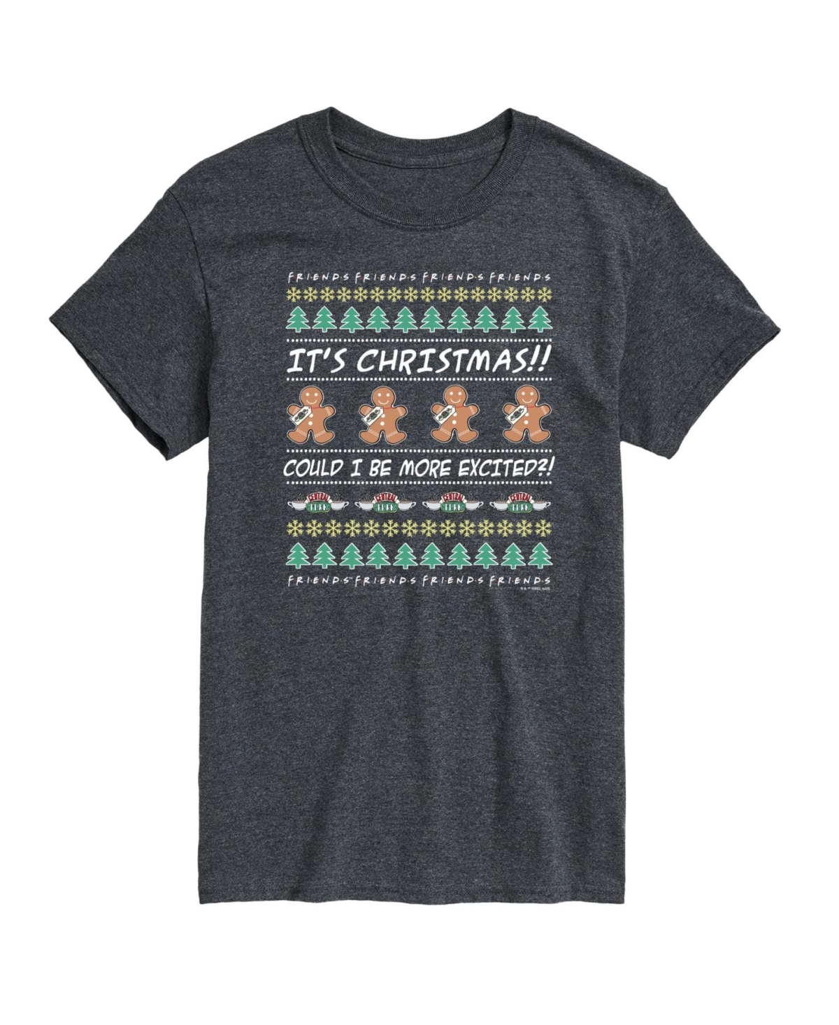 Airwaves Men's Friends Christmas Short Sleeve T-shirt In Gray