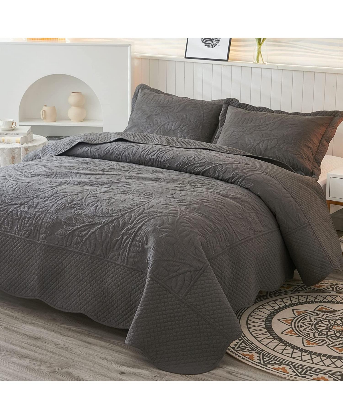 MarCielo 100% Cotton Oversized Bedspread Quilt Set