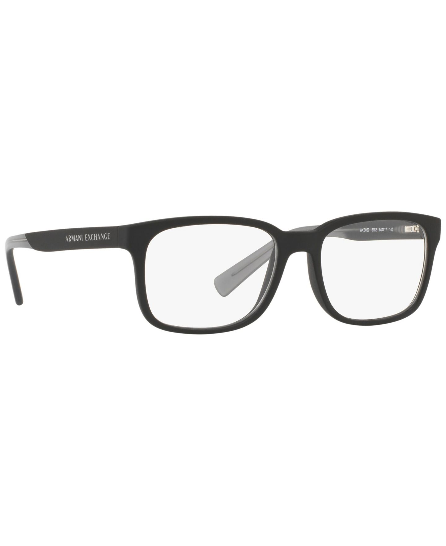 Мужские очки A|X Armani Exchange Armani Exchange Man Square Plastic AX3029 Eyeglasses, цвет: Матовый чёрный — фото 2