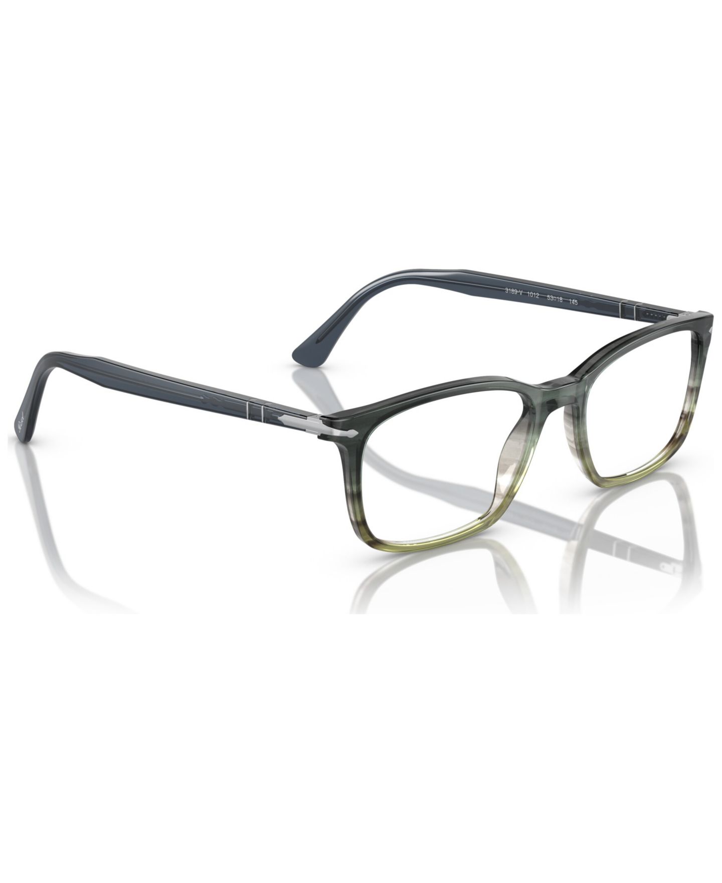 Мужские очки Persol Man Square Plastic PO3189V Eyeglasses, цвет: Серый полосатый зелёный градиентный — фото 2