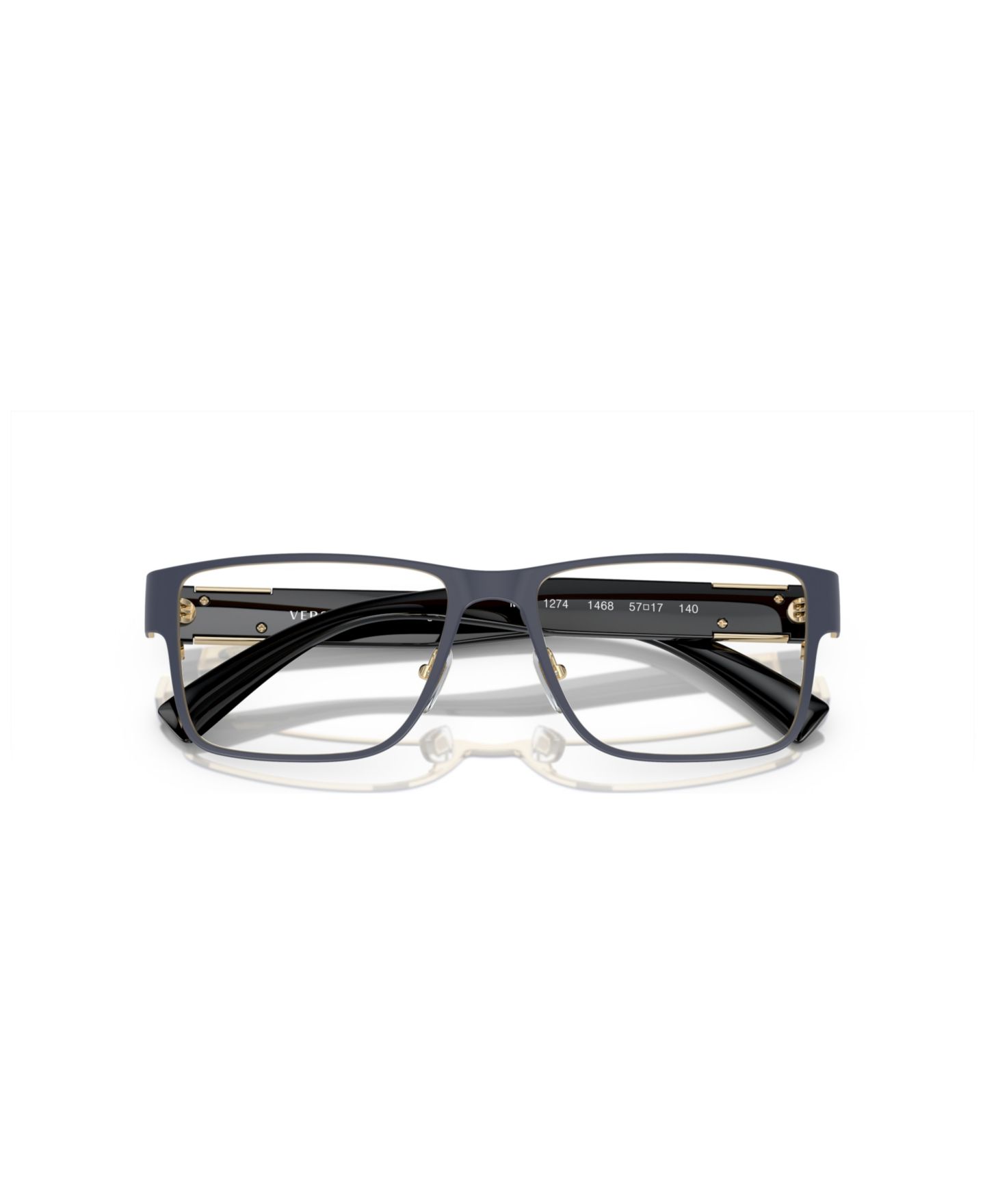 Мужские очки Versace Man Rectangle Metal VE1274 Eyeglasses, цвет: Чёрный — фото 2