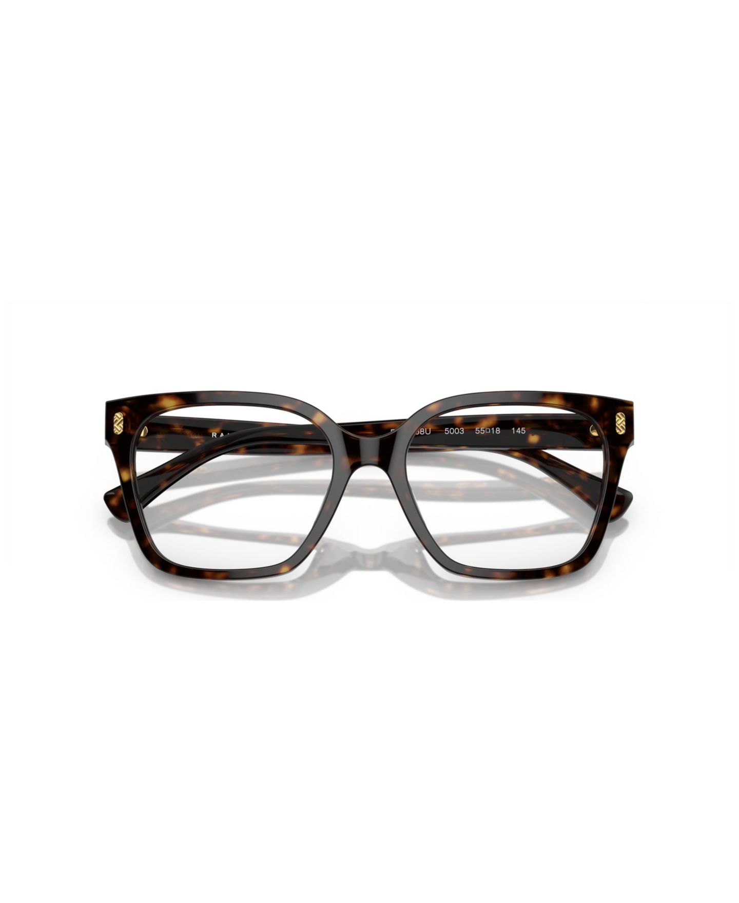 Женские очки Ralph by Ralph Lauren Ralph Woman Square Plastic RA7158U Eyeglasses, цвет: Блестящий тёмный гавана — фото 2