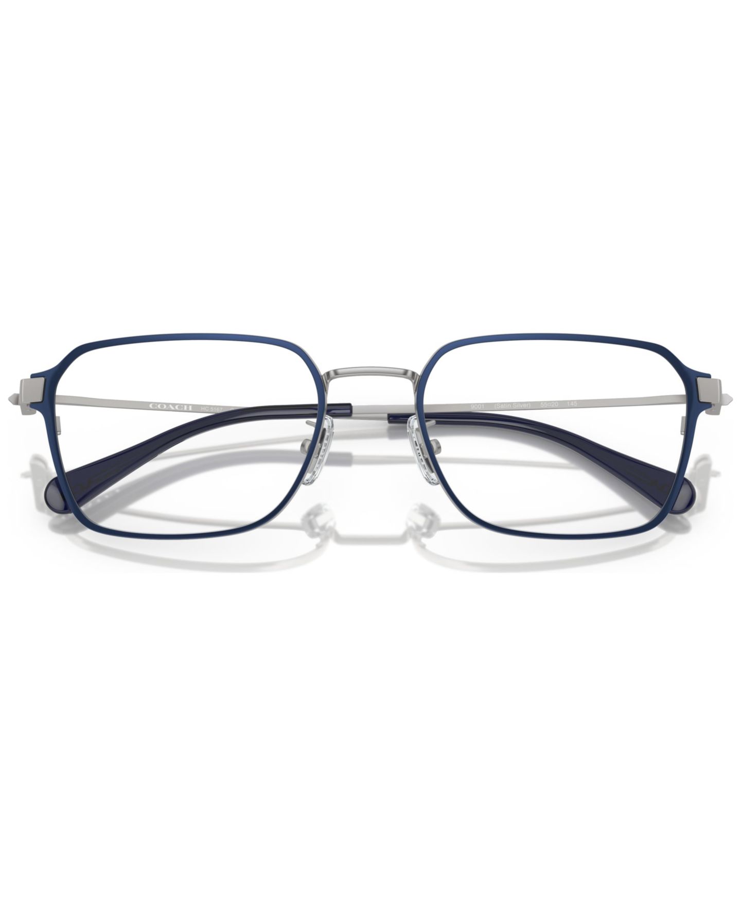 Мужские очки COACH Man Rectangle Metal HC5167 Eyeglasses, цвет: Атласный серебряный — фото 2