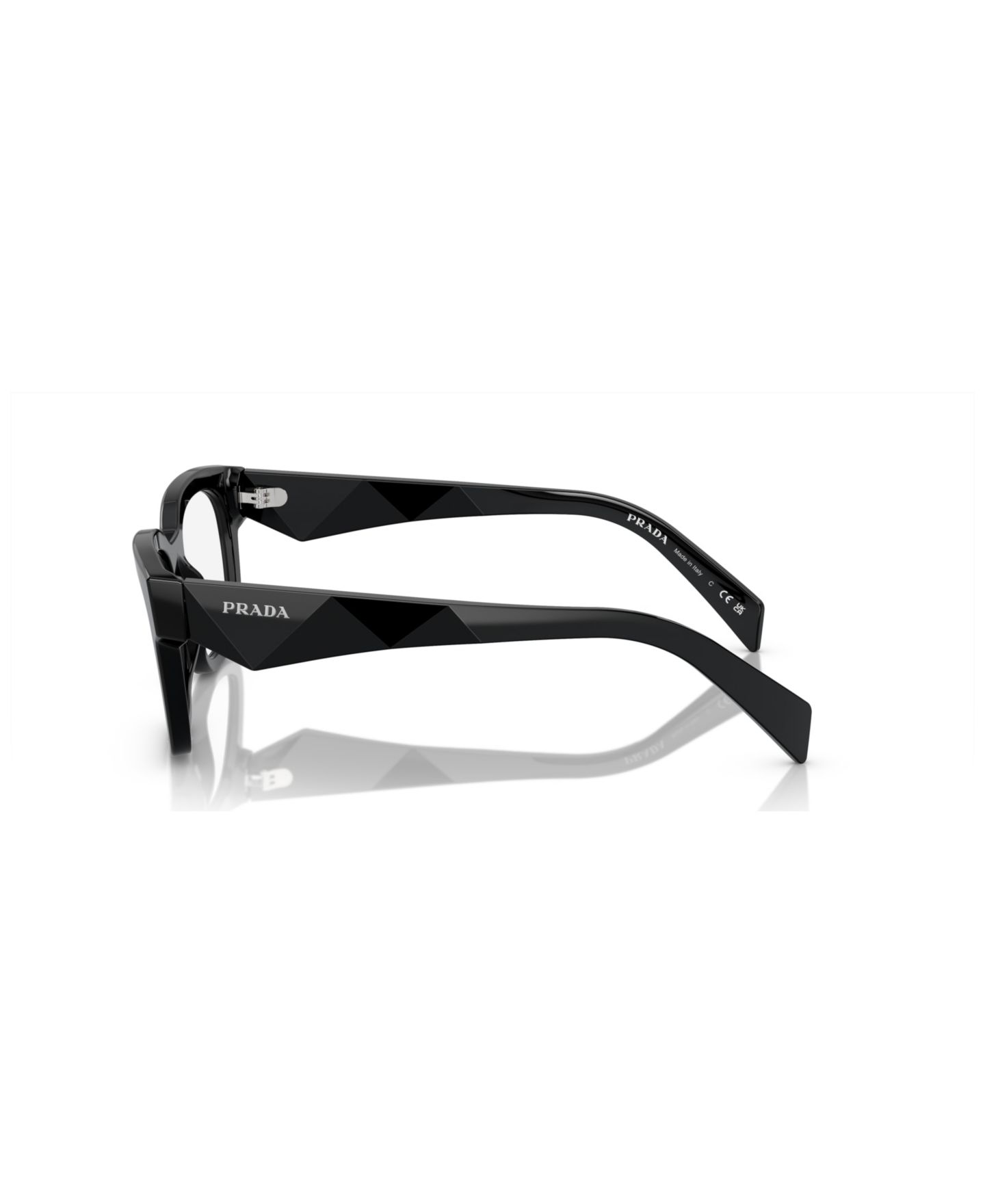 Мужские очки PRADA Man Pillow Plastic PR A10V Eyeglasses, цвет: Чёрный — фото 4