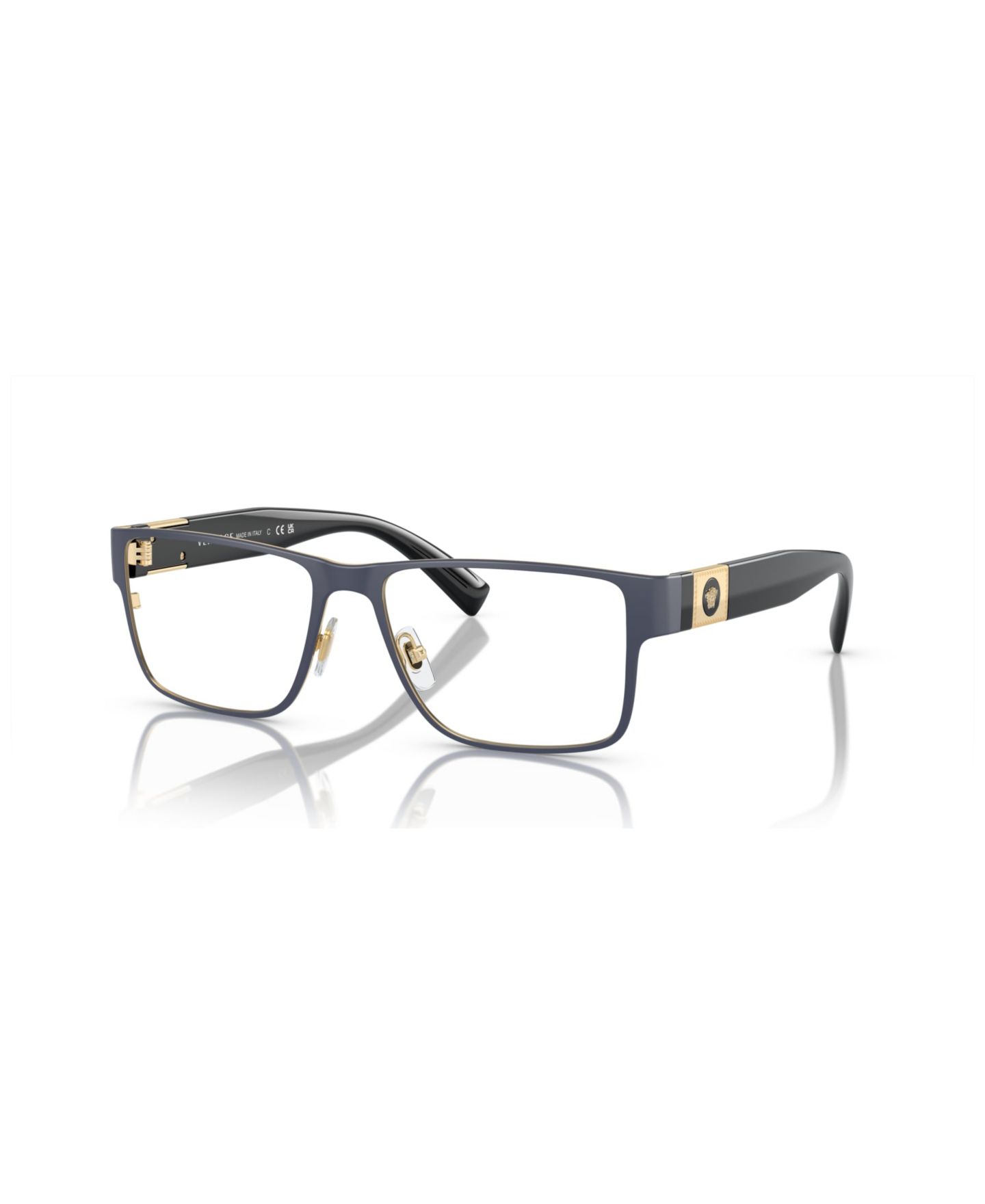 Мужские очки Versace Man Rectangle Metal VE1274 Eyeglasses, цвет: Чёрный — фото 1