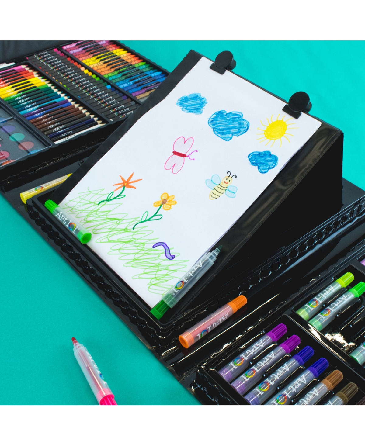 Art 101 Budding Artist Pop-up Easel Doodle Color Art Set, 150 Pieces In Multi