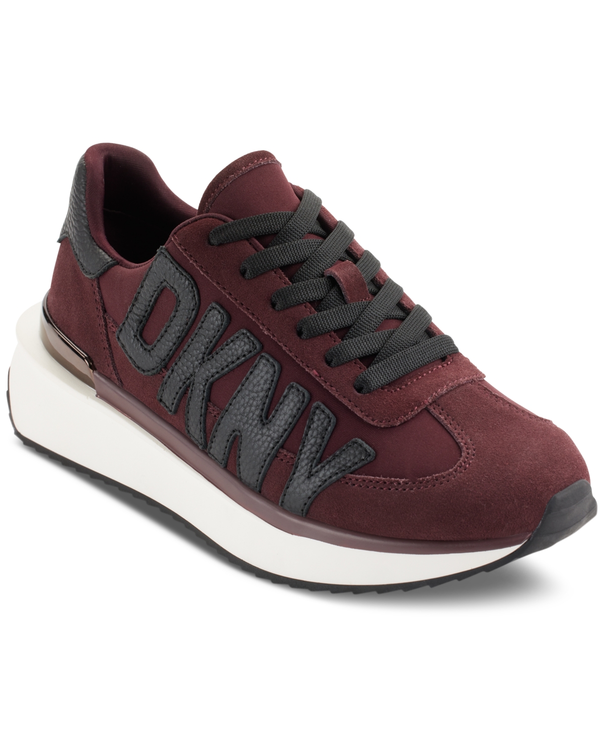 Dkny Arlan Lace-up Low-top Sneakers In Bordeaux