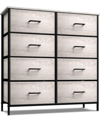  8 Drawers  Steel Frame & Wood Top Fabric Bins Storage Dresser Unit for Bedroom, Closet, Office