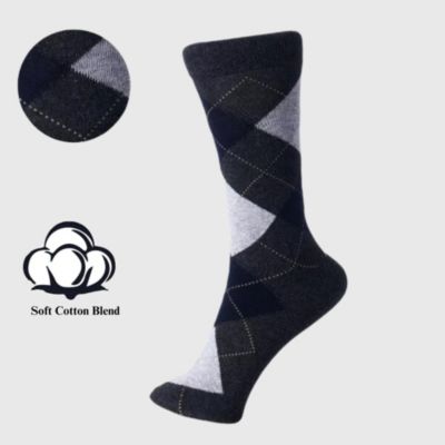 Men's Dress Socks 6 Pair Crew Sock Cotton Dress Socks for Men Solid Ribbed Argyle Pattern Multicolor Fun Designs
