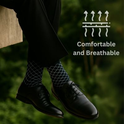 Men's Dress Socks 6 Pair Crew Sock Cotton Dress Socks for Men Solid Ribbed Argyle Pattern Multicolor Fun Designs