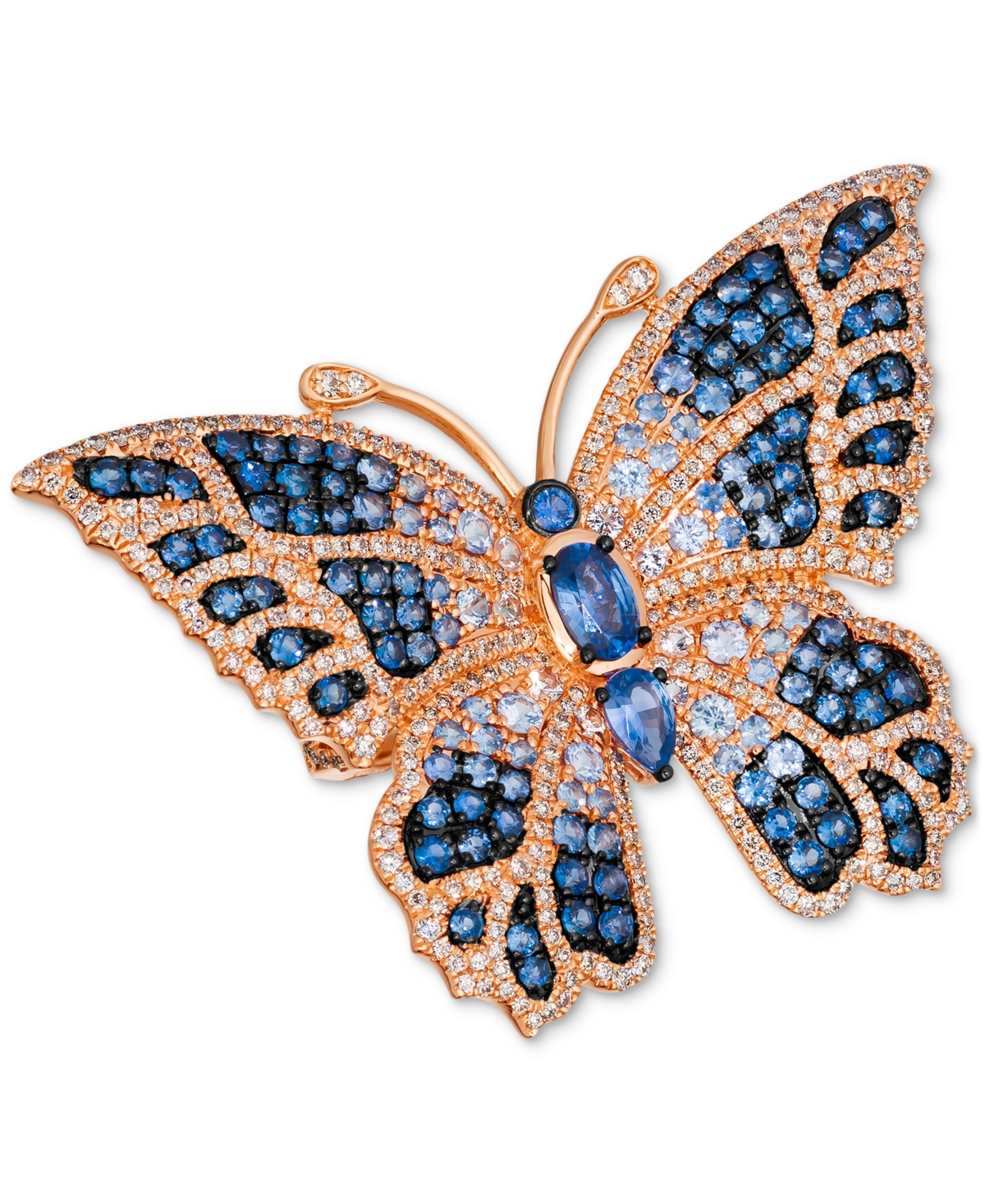 Le Vian Chocolate & Vanilla Diamonds (1-1/5 Ct. T.w.) & Multi-gemstone (3-1/3 Ct. T.w.) Butterfly Ring In 14 In No Color