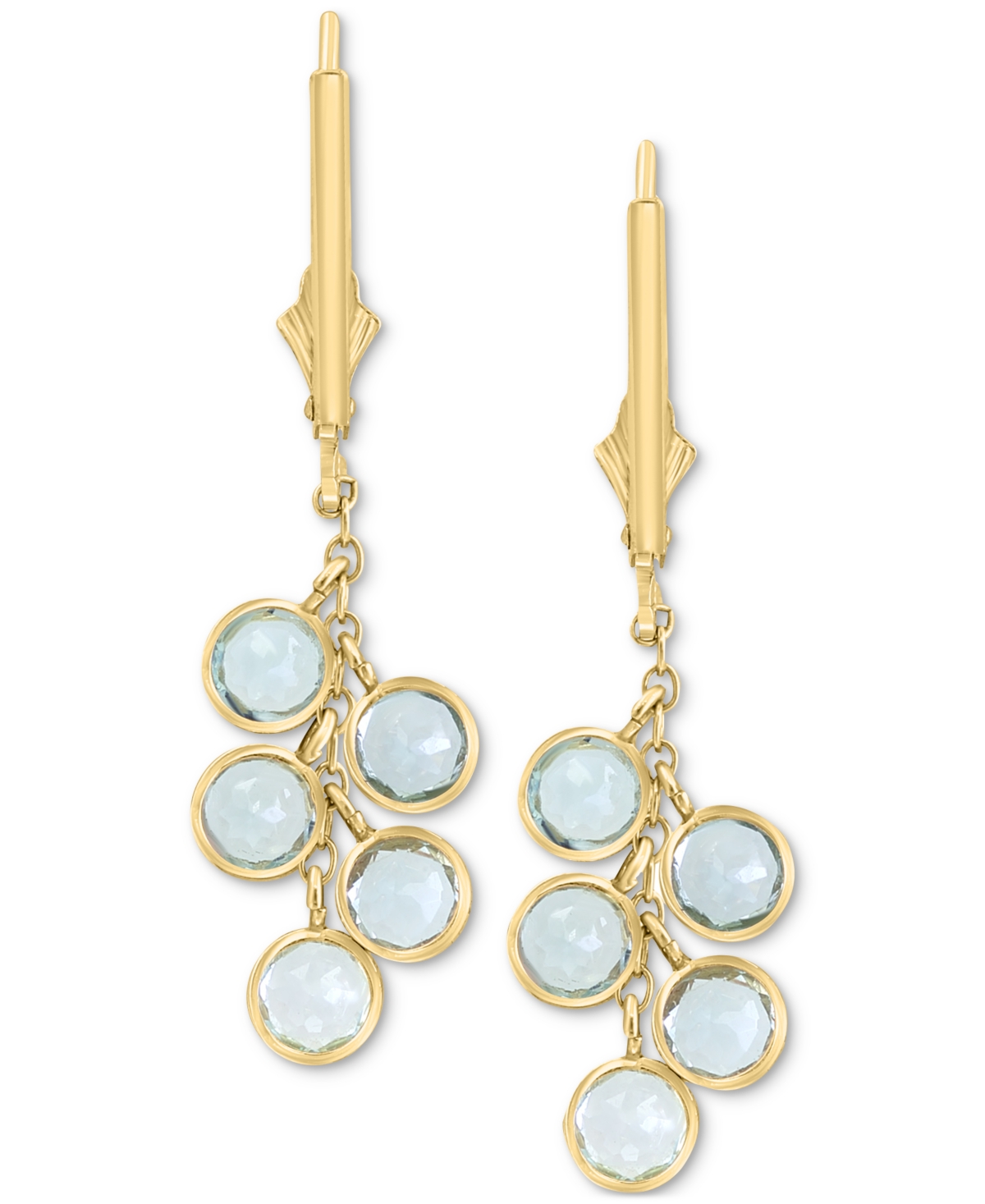 Effy Sky Blue Topaz Dangle Cluster Drop Earrings (3 ct. t.w.) in 14k Gold - 14K Gold