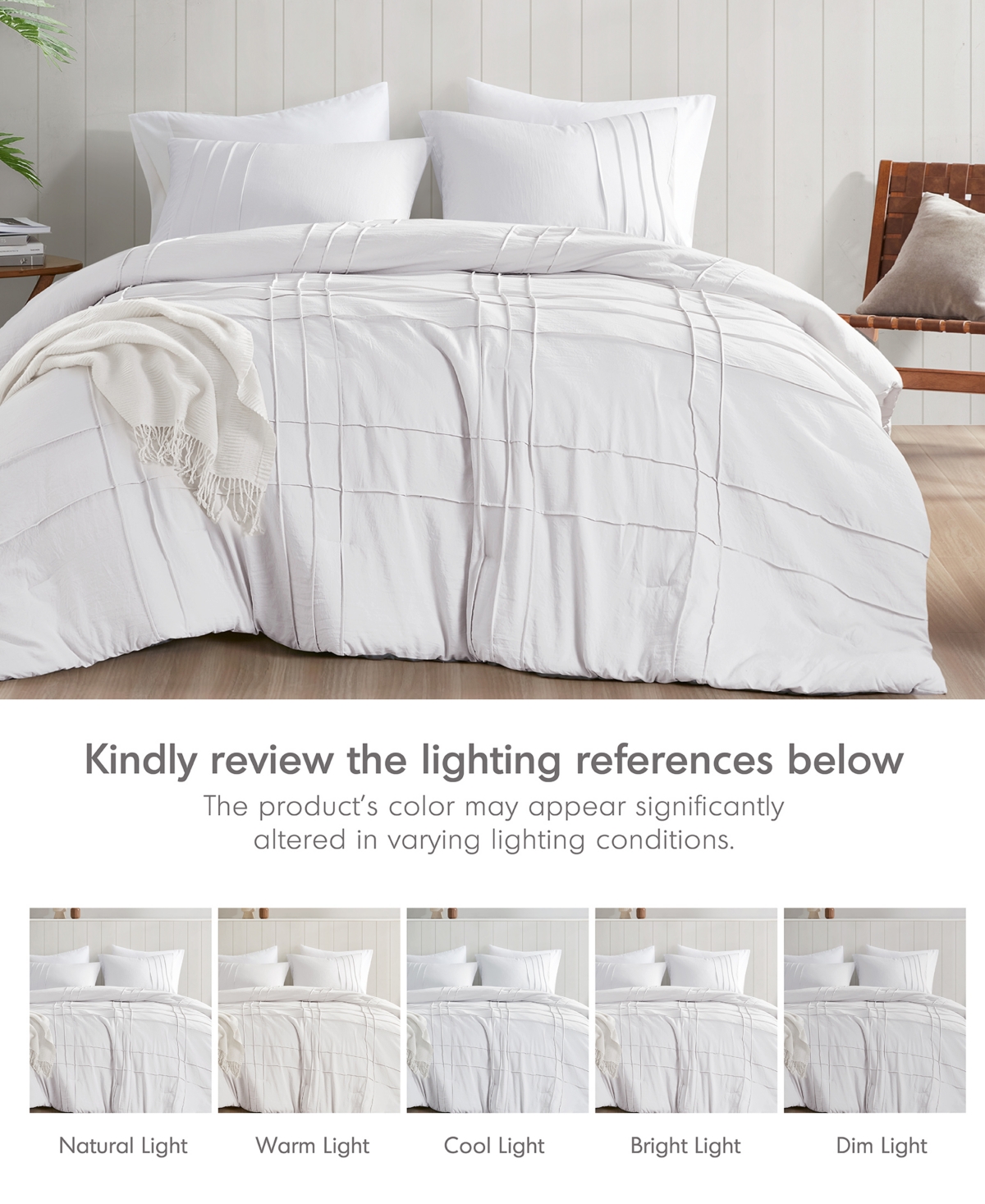 510 Design Porter Washed Pleated 3-pc. Comforter Set, Queen In White