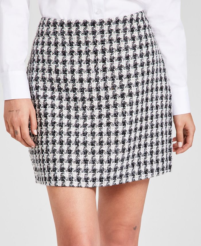 Tweed mini skirt on sale houndstooth