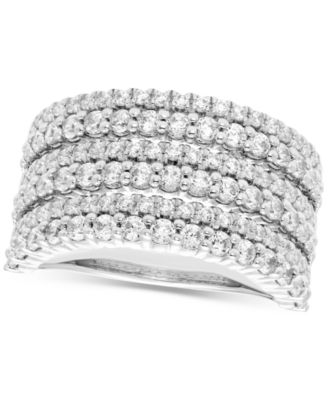Macy's - Diamond Multirow Statement Ring (1-1/2 ct. t.w.) in 14k White Gold