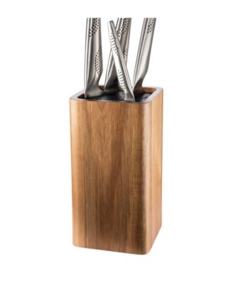 Universal Square Acacia Wood 12.60" Knife Block