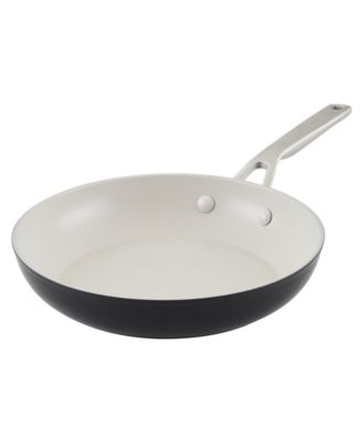KitchenAid Hard Anodized Ceramic 5 qt. Aluminum Nonstick Saute Pan with Lid in Matte Black