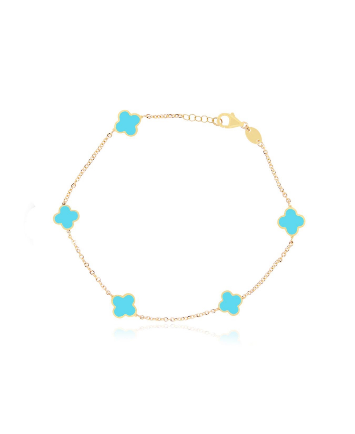 Mini Turquoise Clover Bracelet - Turquoise/aqua