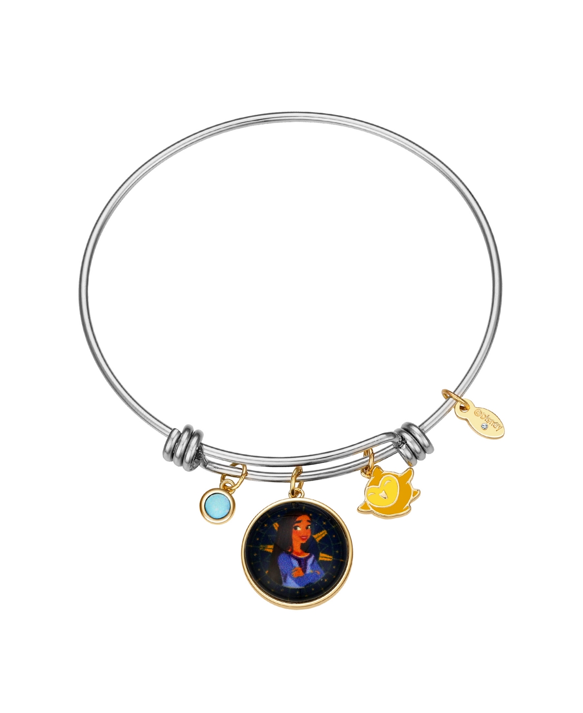 Unwritten Multi Enamel Wish Star and Asha Bangle Bracelet - Silver