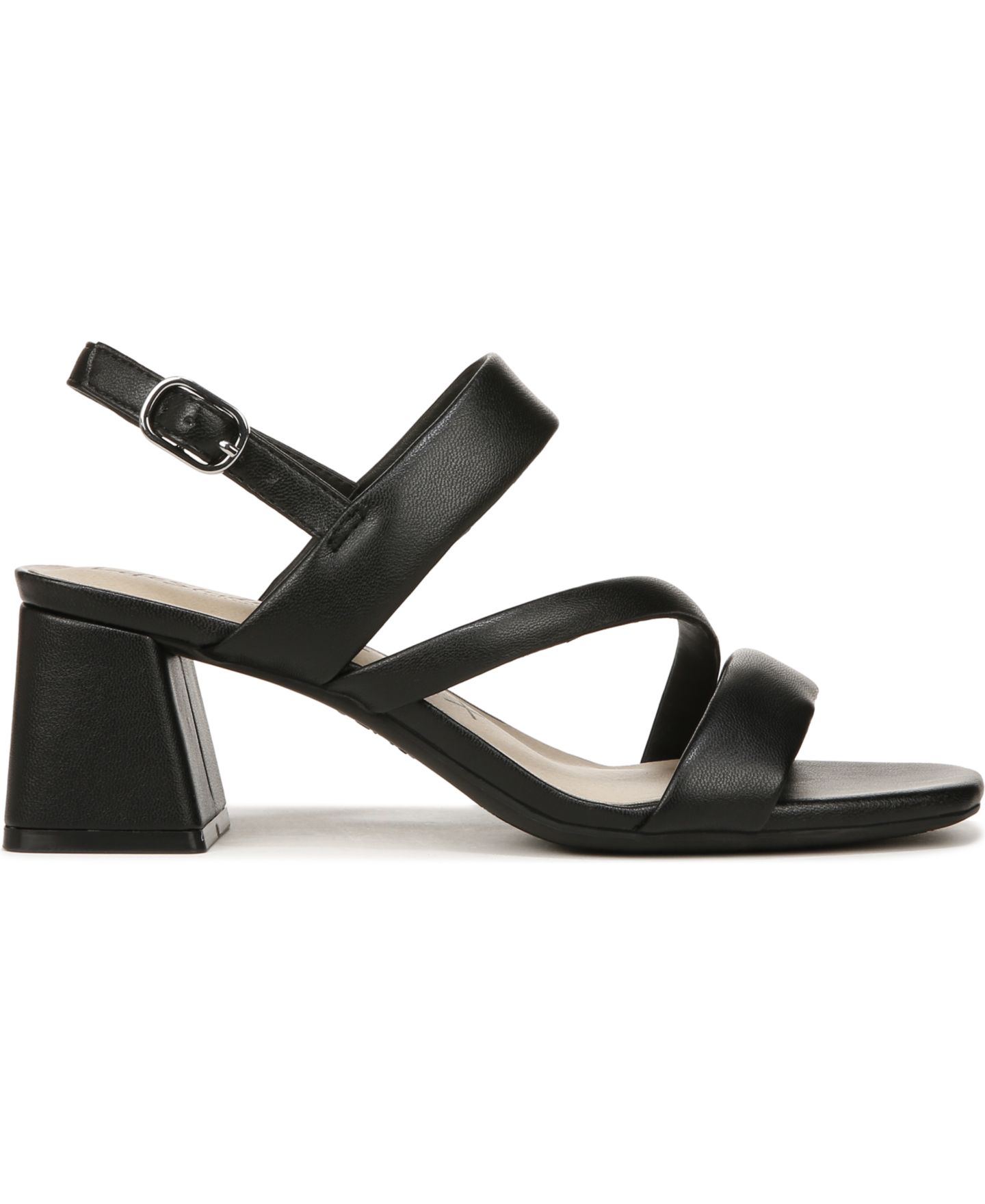 Женские сандалии LifeStride Celia Asymmetrical Block Heel Dress Sandals, цвет: Чёрная искусственная кожа — фото 2