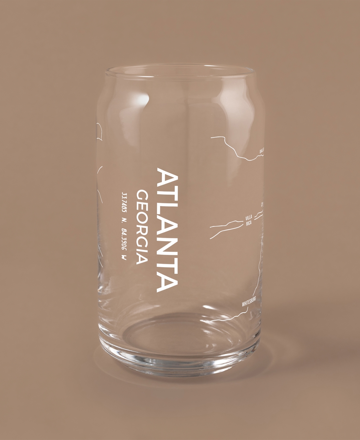 Shop Narbo The Can Atlanta Map 16 oz Everyday Glassware, Set Of 2 In White