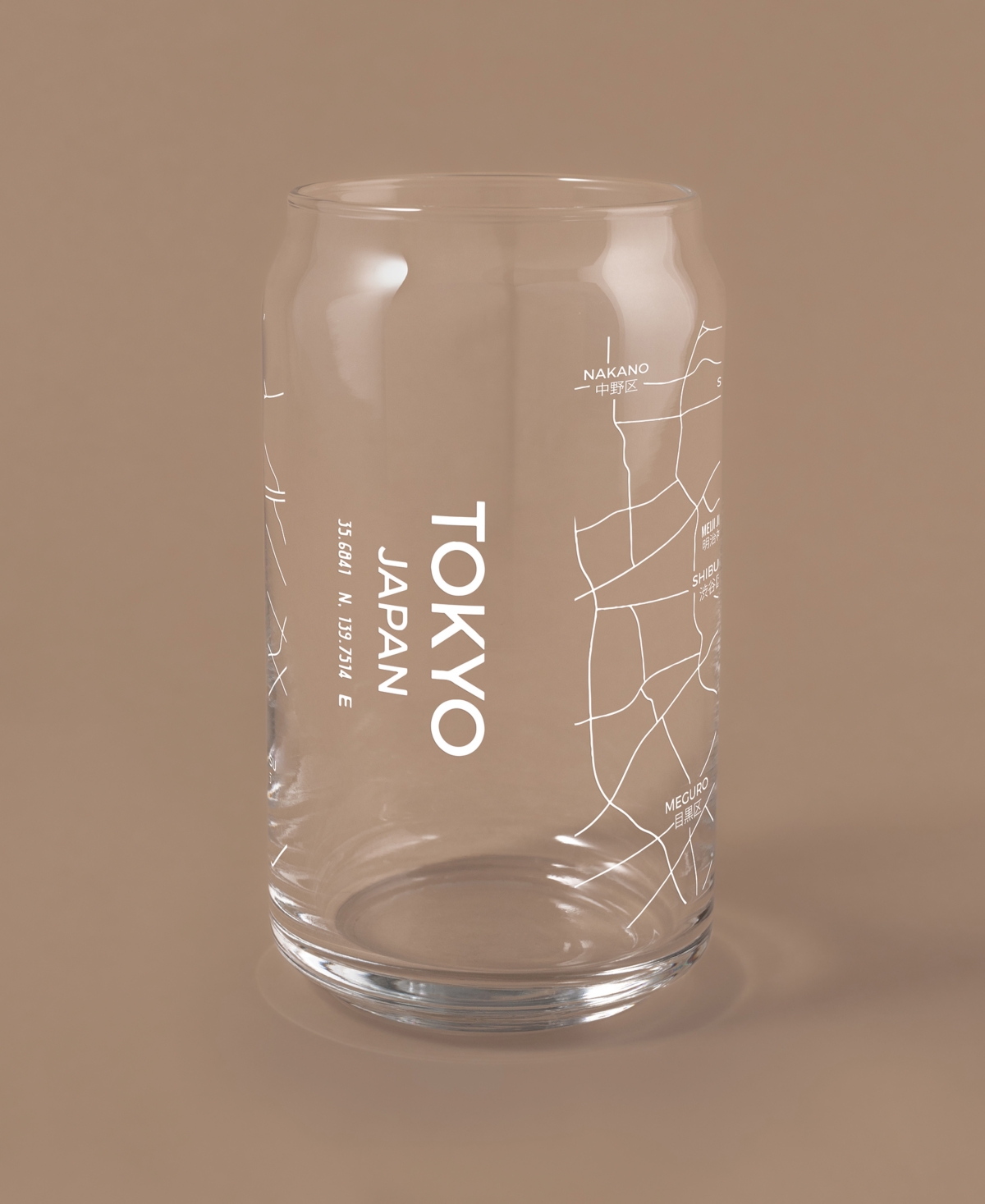 Shop Narbo The Can Tokyo Map 16 oz Everyday Glassware, Set Of 2 In White