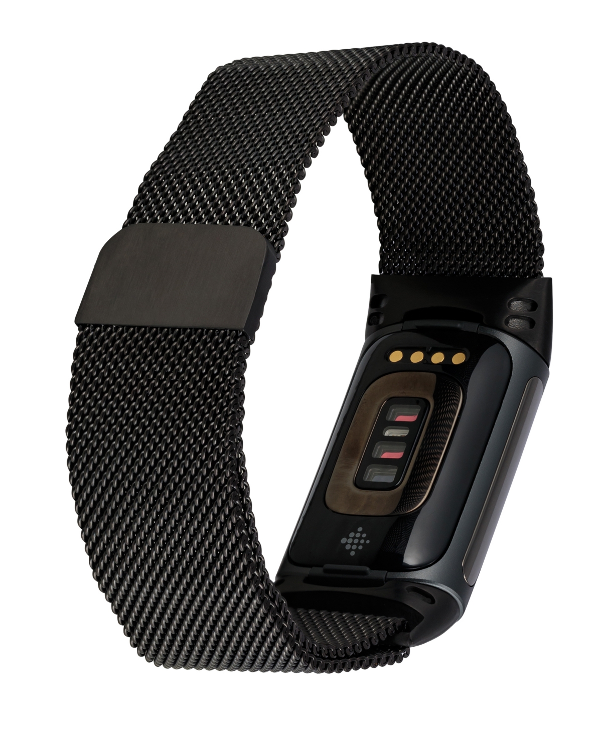 Shop Withit Unisex Black Stainless Steel Mesh Band Compatible With Fitbit Charge 5 And 6