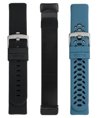 Multi Silicone and Stainless Steel Band Set Compatible with Fitbit Charge 5 and 6