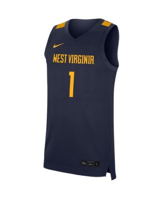 Men's #1 Navy West Virginia Mountaineers Replica Jersey