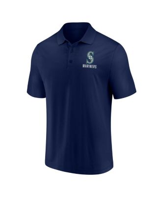 Men's Navy, White Seattle Mariners Two-Pack Logo Lockup Polo Shirt Set