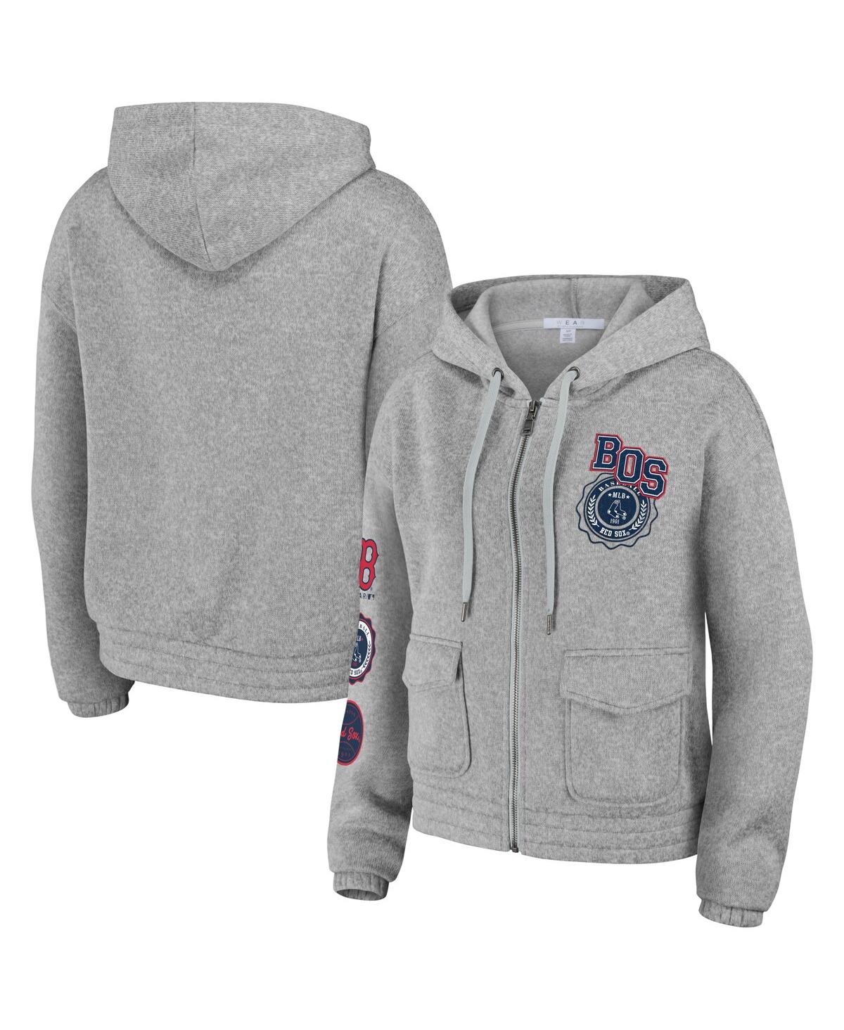 Shop Wear By Erin Andrews Women's  Gray Boston Red Sox Full-zip Hoodie