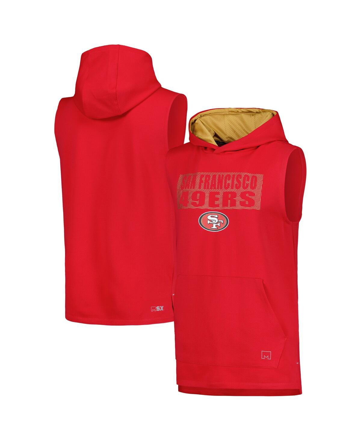 Men's Msx by Michael Strahan Scarlet San Francisco 49ers Marathon Sleeveless Pullover Hoodie - Scarlet