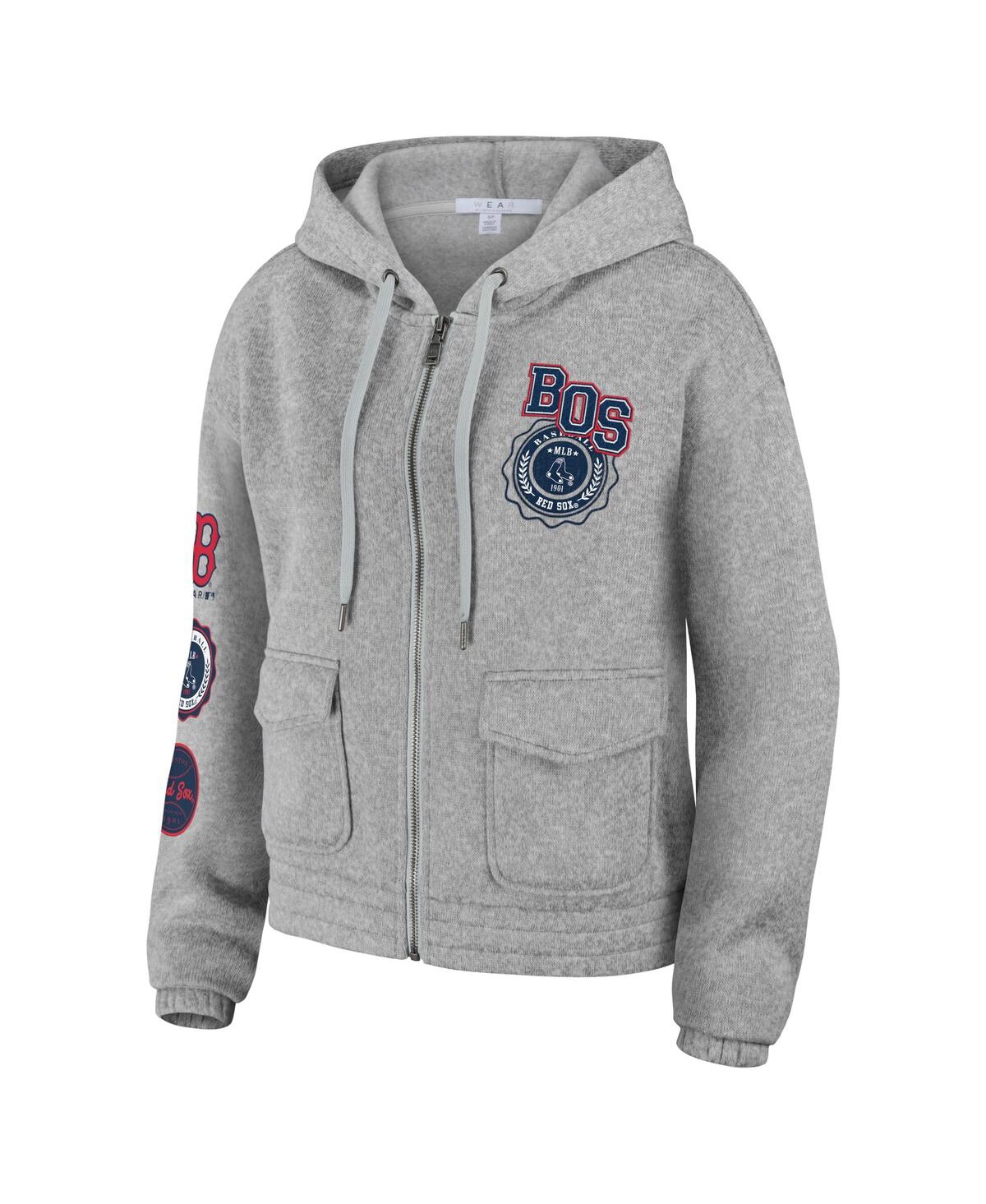 Shop Wear By Erin Andrews Women's  Gray Boston Red Sox Full-zip Hoodie