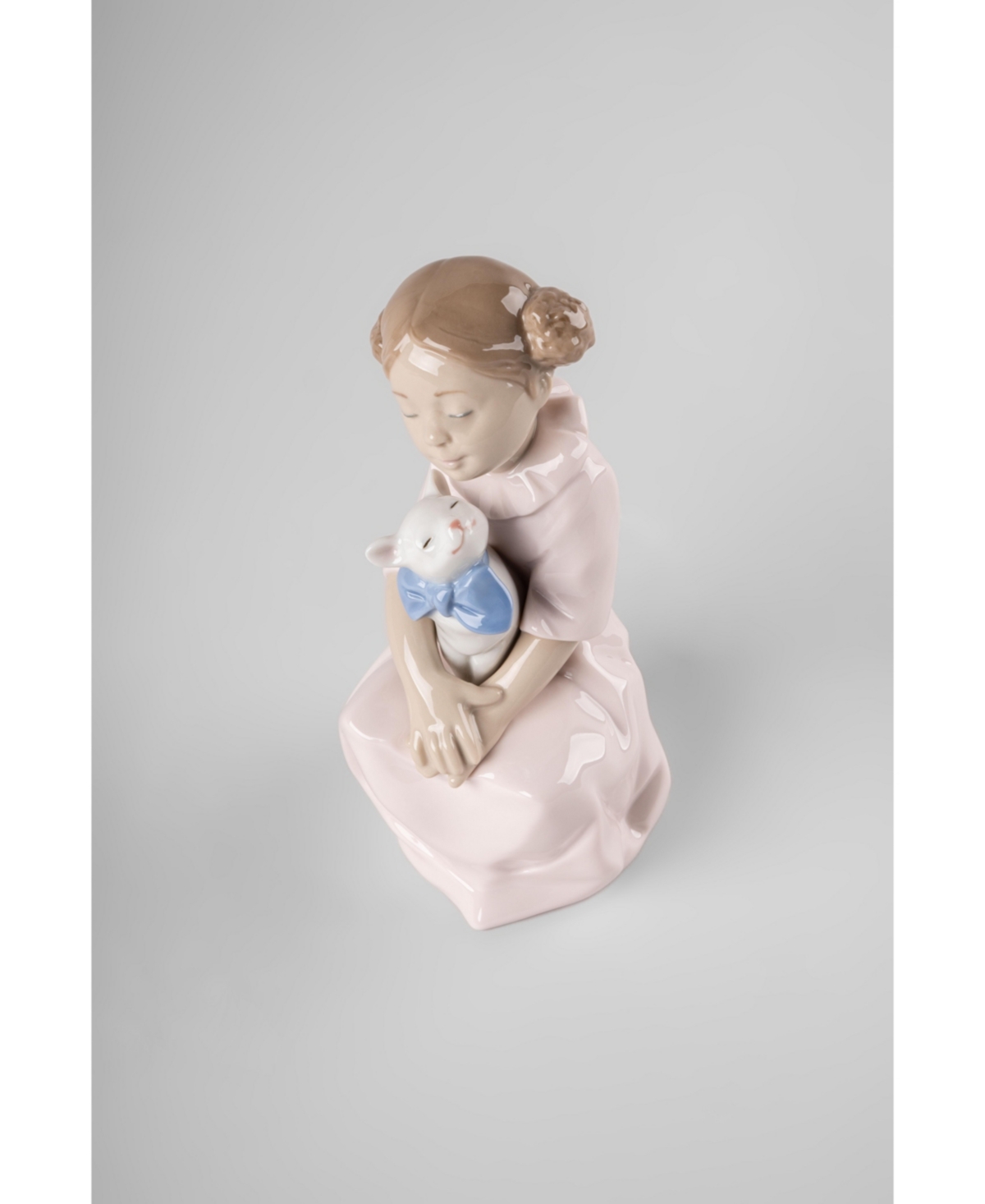 Nao By Lladro Girl With Little Cat Figurine In Multi