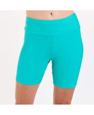 Women's Chlorine Resistant High Waisted Mid-Thigh Swim Shorts